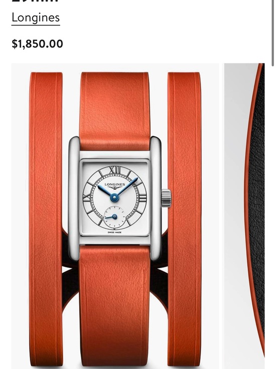 Mini DolceVita Three-Row Orange Leather watch Strap 21.5mm x 29mm
Longines main image 8